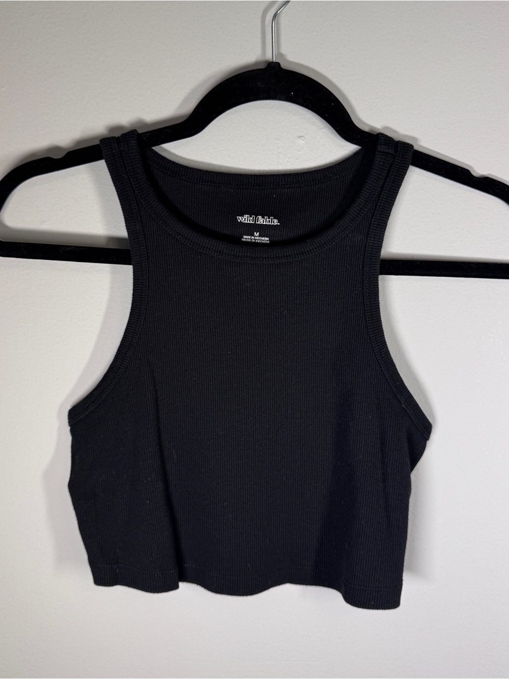 wild fable Black Ribbed Cropped Tank